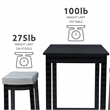 Pemberly Row 3-Piece Bar Dining Set Grey Faux Leather and Black Finish