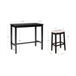 Pemberly Row 3-Piece Bar Dining Set White Faux Leather and Black Finish