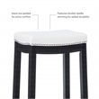Pemberly Row 3-Piece Bar Dining Set White Faux Leather and Black Finish