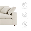 Pemberly Row Upholstered Modern Fabric Loveseat in Light Beige with Wood Frame