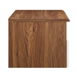 Pemberly Row 1-Shelf Wall-Mount Nightstand in Walnut and White Laminate