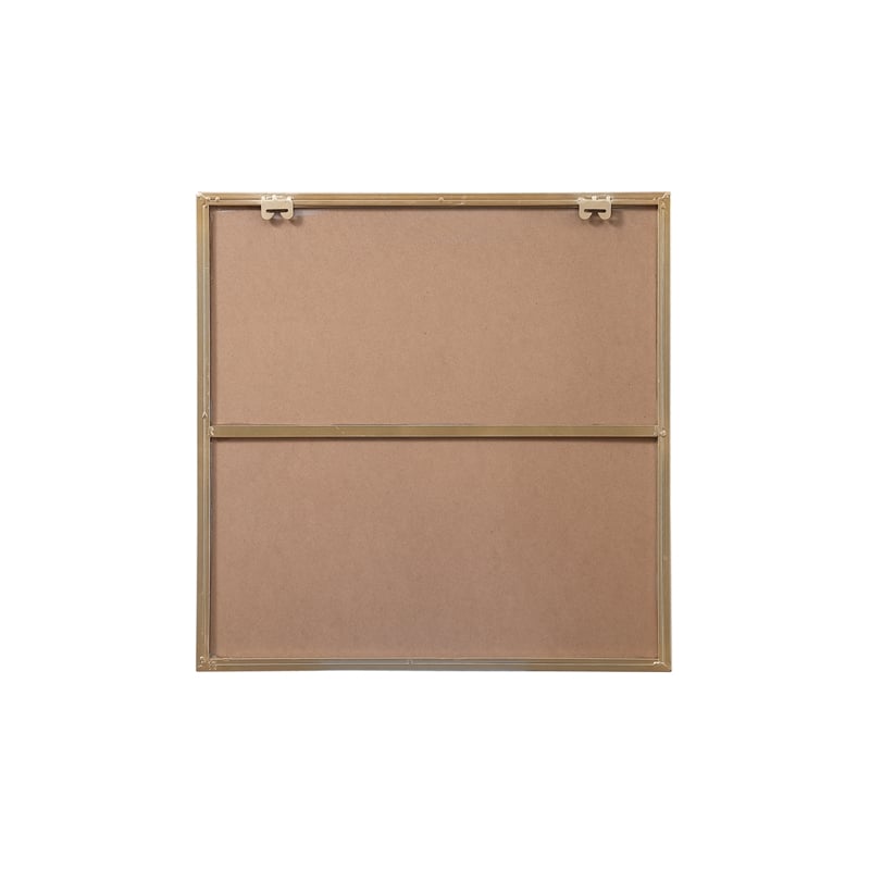 Pemberly Row Square Modern Vanity Mirror in Metal and MDF Brass Finish