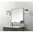 Pemberly Row Square Modern Vanity Mirror in Metal and MDF Brass Finish