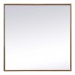 Pemberly Row Square Modern Vanity Mirror in Metal and MDF Brass Finish