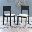 Pemberly Row Set of 2 Dining Chairs in Acacia Wood and Charcoal Gray
