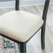 Pemberly Row Set of 2 Dining Chairs in Acacia Wood and Charcoal Gray
