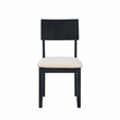 Pemberly Row Set of 2 Dining Chairs in Acacia Wood and Charcoal Gray