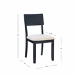 Pemberly Row Set of 2 Dining Chairs in Acacia Wood and Charcoal Gray