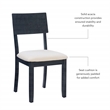 Pemberly Row Set of 2 Dining Chairs in Acacia Wood and Charcoal Gray