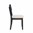 Pemberly Row Set of 2 Dining Chairs in Acacia Wood and Charcoal Gray