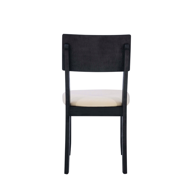 Pemberly Row Set of 2 Dining Chairs in Acacia Wood and Charcoal Gray