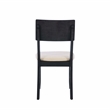 Pemberly Row Set of 2 Dining Chairs in Acacia Wood and Charcoal Gray