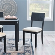 Pemberly Row Set of 2 Dining Chairs in Acacia Wood and Charcoal Gray