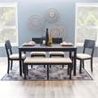 Pemberly Row Set of 2 Dining Chairs in Acacia Wood and Charcoal Gray