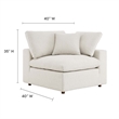 Pemberly Row Boucle Fabric Corner Chair in Ivory