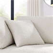 Pemberly Row Boucle Fabric Corner Chair in Ivory