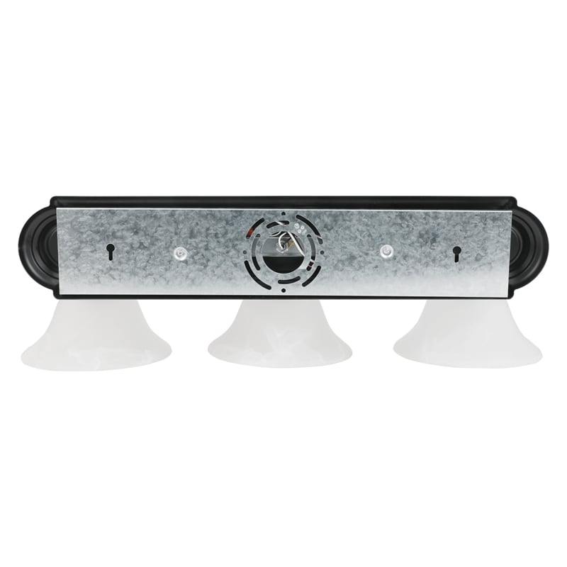 Pemberly Row 3-Light Stainless Steel Matte Black Vanity Light Fixture