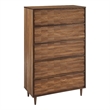 Pemberly Row 5-Drawer Wood Chest in Walnut Finish with Tapered Legs