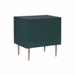 Pemberly Row Wooden Nightstand with Gold Accents in Dark Green Finish