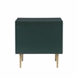 Pemberly Row Wooden Nightstand with Gold Accents in Dark Green Finish