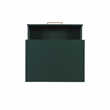 Pemberly Row Wooden Nightstand with Gold Accents in Dark Green Finish