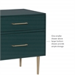 Pemberly Row Wooden Nightstand with Gold Accents in Dark Green Finish