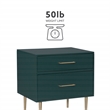 Pemberly Row Wooden Nightstand with Gold Accents in Dark Green Finish
