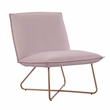Pemberly Row Blush Pink Velvet Accent Chair with Gold Metal Legs