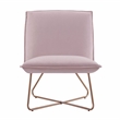 Pemberly Row Blush Pink Velvet Accent Chair with Gold Metal Legs