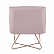 Pemberly Row Blush Pink Velvet Accent Chair with Gold Metal Legs