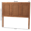 Pemberly Row Queen Size Headboard with Adjustable Height in Walnut Finish