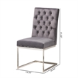 Pemberly Row 2-Piece Dining Chair Set with Gray Velvet Upholstery