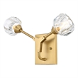 Pemberly Row 2-Light Modern Crystal Wall Sconce in Gold