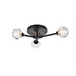 Pemberly Row 3-Light Modern Crystal Flush Mount in Black