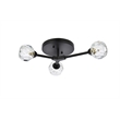 Pemberly Row 3-Light Modern Crystal Flush Mount in Black