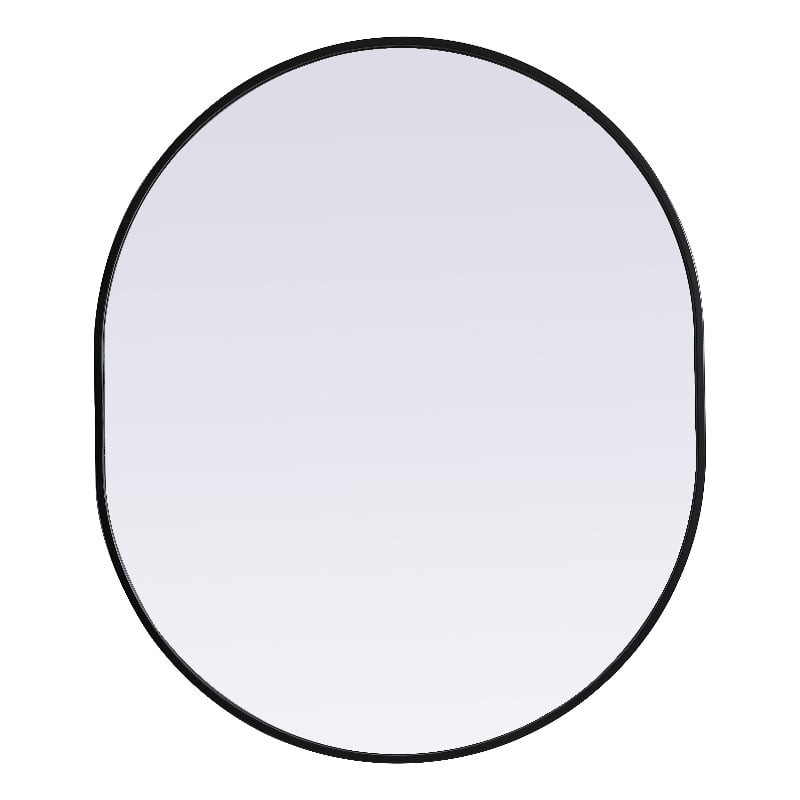 Pemberly Row Oval MDF Wood Mirror with Black Finish 30x36