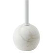 Pemberly Row Side Table Round Iron Metal and Marble White Finish