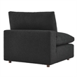 Pemberly Row Down-Filled Boucle Fabric Armless Chair in Black