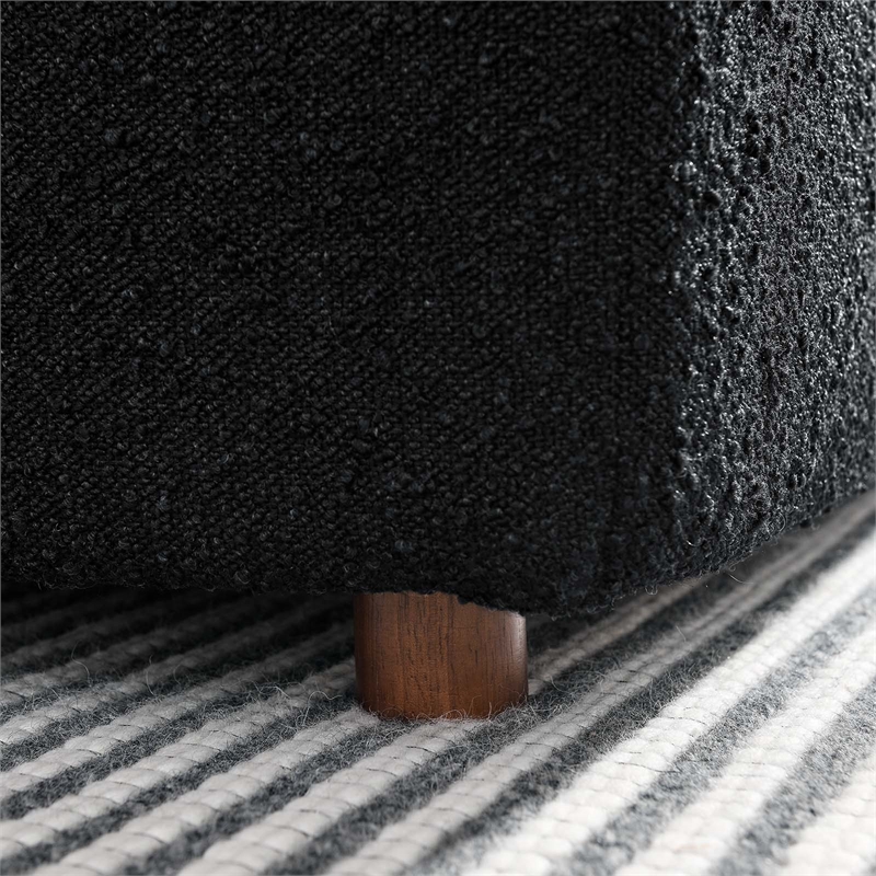Pemberly Row Down-Filled Boucle Fabric Armless Chair in Black