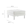 Pemberly Row Tufted Vegan Leather Sofa with Ottoman in White & Silver