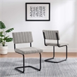 Pemberly Row Dining Side Chair Set of 2 with Boucle Fabric in Taupe