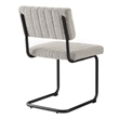 Pemberly Row Dining Side Chair Set of 2 with Boucle Fabric in Taupe