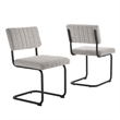Pemberly Row Dining Side Chair Set of 2 with Boucle Fabric in Taupe