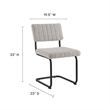 Pemberly Row Dining Side Chair Set of 2 with Boucle Fabric in Taupe