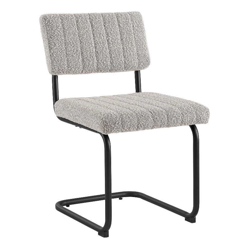 Pemberly Row Dining Side Chair Set of 2 with Boucle Fabric in Taupe