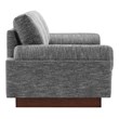 Pemberly Row Upholstered Fabric Sofa with Bolster Armrests in Gray