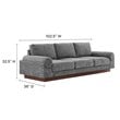 Pemberly Row Upholstered Fabric Sofa with Bolster Armrests in Gray