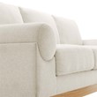 Pemberly Row Oasis Upholstered Fabric Sofa with Bolster Armrests in Ivory