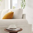 Pemberly Row Oasis Upholstered Fabric Sofa with Bolster Armrests in Ivory