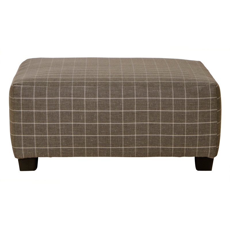 Pemberly Row 41-Inch Square Cocktail Ottoman in Gray Fabric with Pattern